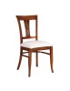 Sedia classica intagliata legno imbottita tinta noce bassano 44X53X93