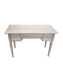 MOBILI 2G - SCRIVANIA 5 CASSETTI IN LEGNO MASSELLO GREZZO L.120 P.57 H.80 (5014) vista frontale