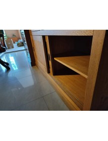 MOBILI 2G - MADIA CREDENZA 2 ANTE SCORREVOLI 2 CASSETTI ROVERE NODATO 150X50X90H (1641) VISTA FRONTALE