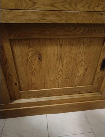 MOBILI 2G - MADIA CREDENZA 2 ANTE SCORREVOLI 2 CASSETTI ROVERE NODATO 150X50X90H (1641) VISTA FRONTALE