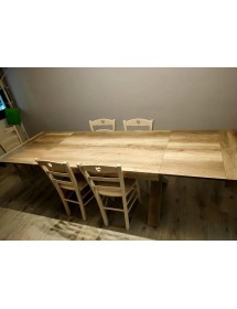 MOBILI 2G - TAVOLO RETTANGOLARE ALLUNGABILE INVECCHIATO 180X90 (818) vista frontale