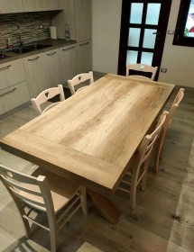 MOBILI 2G - TAVOLO RETTANGOLARE ALLUNGABILE INVECCHIATO 180X90 (818) vista frontale