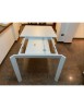 MOBILI 2G - TAVOLO MODERNO ALLUNGABILE BIANCO FRASSINATO 90x90x78H (833) VISTA FRONTALE