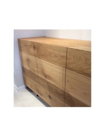 MOBILI 2G - MADIA CREDENZA IN LEGNO ROVERE NODATO SPAZZOLATO L.180X50X87 (891) vista frontale