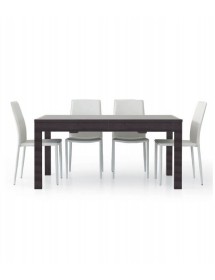 MOBILI 2G - Tavolo Moderno moro wengè 160x90x76 Allungabile (561) vista frontale