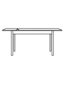 MOBILI 2G - TAVOLO MODERNO ALLUNGABILE BIANCO FRASSINATO 140x90x76H (609) VISTA FRONTALE