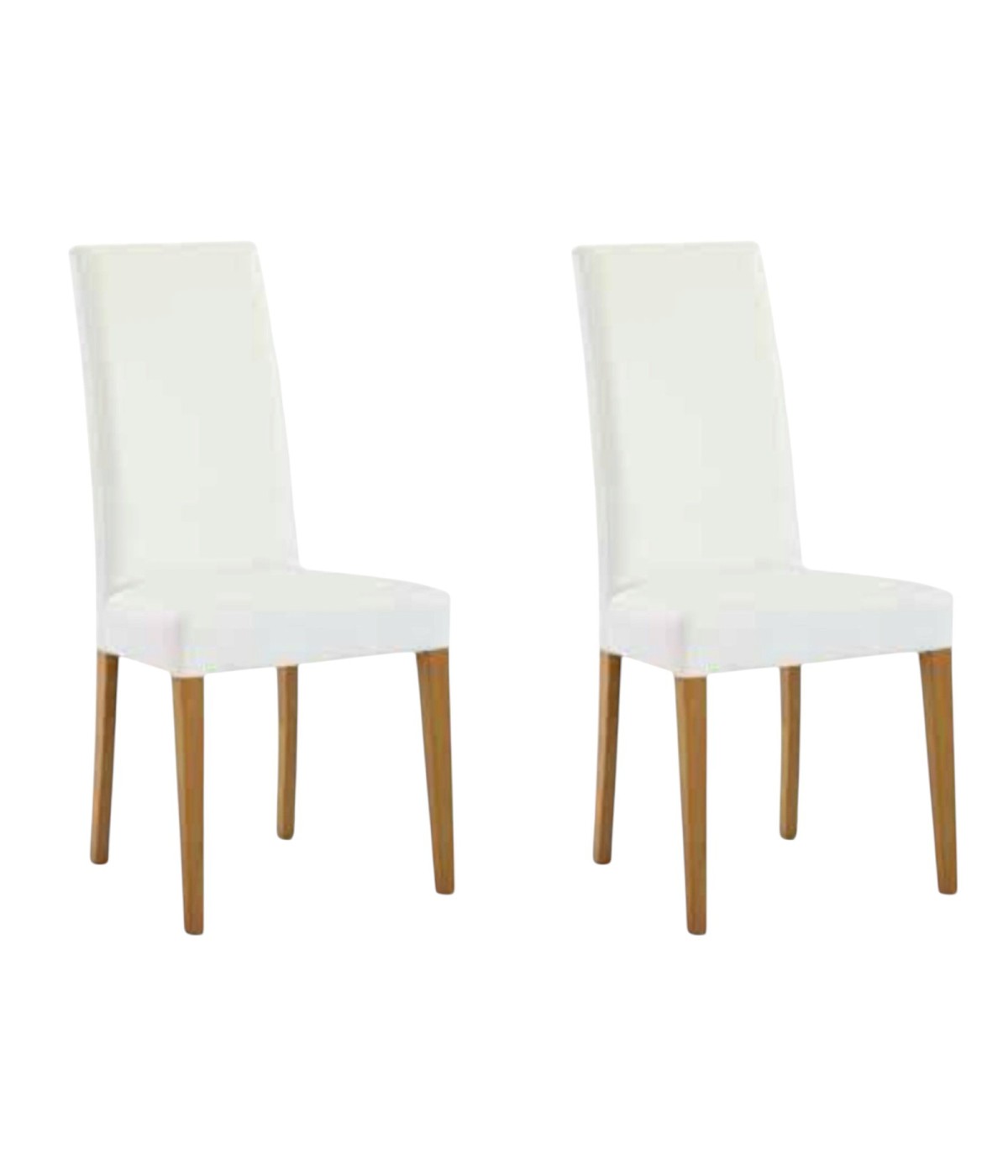 MOBILI 2G - MOBILI 2G - SET 2 SEDIE MODERNE LEGNO ECOPELLE IMBOTTITA BIANCO (615) vista frontale