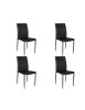 MOBILI 2G - SET 4 SEDIE MODERNE IN ECOPELLE NERA CON STRUTTURA IN METALLO (711) vista frontale