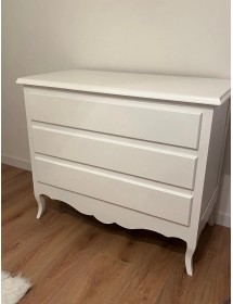 MOBILI 2G - COMO' 3 CASSETTI CLASSICO SAGOMATO BIANCO 107x52X89 (1305) vista frontale