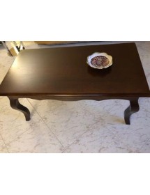 MOBILI 2G - TAVOLINO RETTANGOLARE CLASSICO LEGNO TINTA NOCE L.100 P.50 H.45 (549) vista frontale