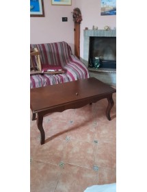 MOBILI 2G - TAVOLINO RETTANGOLARE CLASSICO LEGNO TINTA NOCE L.100 P.50 H.45 (549) vista frontale