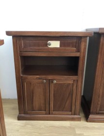 MOBILI 2G - PORTA TELEFONO ARTE POVERA 2 PORTE LEGNO TINTA NOCE 60X36X78 (374) vista frontale