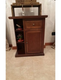 MOBILI 2G - PORTA TELEFONO ARTE POVERA 1 PORTA LEGNO TINTA NOCE 60X36X73 (373) VISTA FRONTALE
