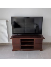 PORTA TV IN LEGNO ARTE POVERA TINTA NOCE L.117 P.49 H.53 (536)