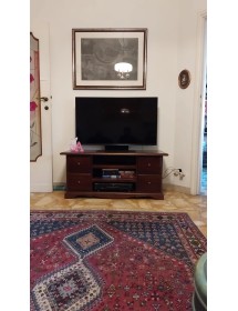 PORTA TV IN LEGNO ARTE POVERA TINTA NOCE L.117 P.49 H.53 (536)