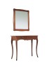 MOBILI 2G - CONSOLLE CON SPECCHIO IN LEGNO TINTA NOCE ARTE POVERA (537+538) VISTA FRONTALE