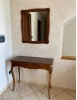 MOBILI 2G - CONSOLLE CON SPECCHIO IN LEGNO TINTA NOCE ARTE POVERA (537+538) VISTA FRONTALE