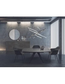 Mobili 2G - Tavolo moderno allungabile piano ceramica grigio grafite 140x90x78 (2060) vista frontale