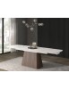 Tavolo moderno allungabile piano ceramica effetto marmo 160x90x76 (2121) vista frontale