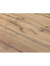 Mobili 2G - Tavolo rotondo moderno allungabile piano rovere rustico gambe nere 120x120x75,3 (2003) vista frontale