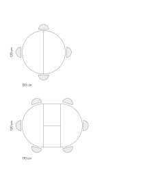 Mobili 2G - Tavolo rotondo moderno allungabile piano cemento gambe nere 120x120x75,3 (2120) vista frontale