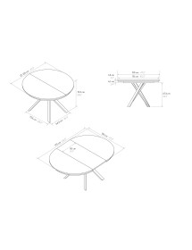 Mobili 2G - Tavolo rotondo moderno allungabile piano bianco frassino gambe bianche 120x120x75,3 (2179) vista frontale