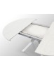 Mobili 2G - Tavolo rotondo moderno allungabile piano bianco frassino gambe bianche 120x120x75,3 (2179) vista frontale
