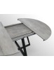 Mobili 2G - Tavolo rotondo moderno allungabile piano cemento gambe nere 120x120x75,3 (2181) vista frontale