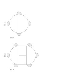 Mobili 2G - Tavolo rotondo moderno allungabile piano cemento gambe nere 120x120x75,3 (2181) vista frontale