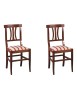 MOBILI 2G -  SET 2 SEDIE LEGNO SEDUTA IMBOTTITA ARTE POVERA TINTA NOCE 43x45x91 vista frontale