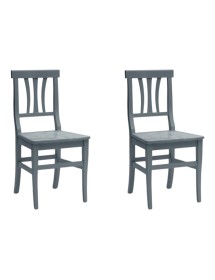 MOBILI 2G - Set 2 sedie classiche legno grigio seduta legno 46x44x90 vista frontale