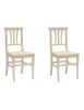 Set 2 sedie classiche legno avorio seduta legno 46x44x90