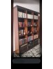 MOBILI 2G - LIBRERIA IN LEGNO TINTA NOCE ARTE POVERA 156x38x205 (592) vista frontale