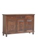 MOBILI 2G - MADIA CREDENZA 3 PORTE TINTA NOCE INTAGLIATA L.150 P.43 H.98
