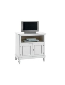 MOBILI 2G - PORTA TV ARTE POVERA 2 ANTE LEGNO BIANCO SPORCO 85x46x80 (6057) VISTA FRONTALE