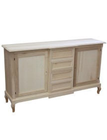 MOBILI 2G - Madia Credenza legno 2 Porte 4 Cassetti noce 201 x 52 H 113 (422) VISTA FRONTALE