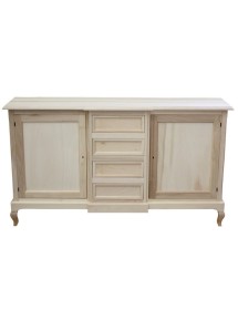 MOBILI 2G - Madia Credenza legno 2 Porte 4 Cassetti noce 201 x 52 H 113 (422) VISTA FRONTALE