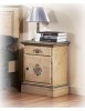 MOBILI 2G -  Comodino arte povera 1 cassetto 1 porta legno shabby avorio 50x38x65 (1430) vista frontale