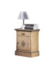 MOBILI 2G -  Comodino arte povera 1 cassetto 1 porta legno shabby avorio 50x38x65 (1430) vista frontale