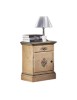 MOBILI 2G -  Comodino arte povera 1 cassetto 1 porta legno shabby avorio 50x38x65 (1430) vista frontale