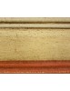 MOBILI 2G -  Cassettiera arte povera 5 cassetti legno shabby avorio rosso 116x51x101 (1422) vista frontale