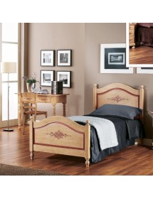 MOBILI 2G -  Scrivania arte povera 2 cassetti legno shabby avorio rosso 105x55x80 (1426) vista frontale