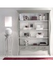 MOBILI 2G - LIBRERIA CLASSICA IN LEGNO 3 CASSETTI GRIGIO/BIANCO 151X47X204