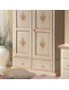 MOBILI 2G - ARMADIO IN LEGNO SHABBY BIANCO CON DECORI ROSA 122X60X200 (1320) vista frontale
