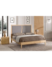 MOBILI 2G - LETTO MATRIMONIALE CONTEMPORANEO IMBOTTITO LEGNO CHIARO 175x207x135