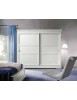 MOBILI 2G - ARMADIO IN LEGNO CLASSICO 2 ANTE SCORREVOLI LEGNO BIANCO 300X68X255