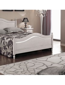MOBILI 2G - LETTO MATRIMONIALE CLASSICO IN LEGNO GRIGIO TORTORA 173x209x107 (1477) vista frontale
