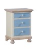 MOBILI 2G -  Comodino arte povera 3 cassetti legno shabby azzurro miele 50x38x65 (2211) VISTA FRONTALE