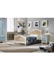 MOBILI 2G - LETTO SINGOLO ARTE POVERA LEGNO SHABBY AZZURRO E MIELE 98x212x111 (2229) vista frontale