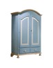 MOBILI 2G - Armadio 2 porte in legno azzurro miele shabby 125x60x200 (2201)